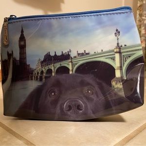 Black lab London background cosmetic bag